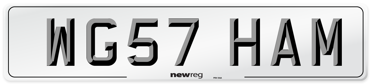 WG57 HAM Number Plate from New Reg